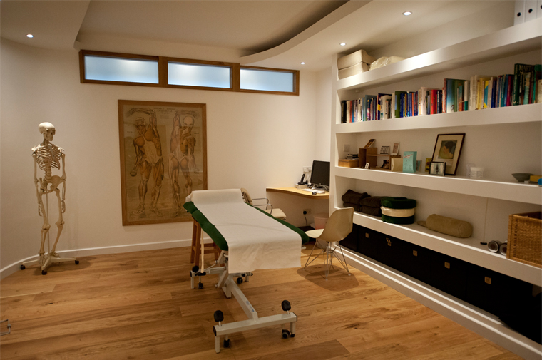 One of the treatment rooms at Osteopathy East — bright, calm and quiet